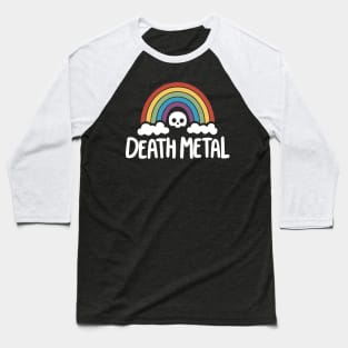 Death Metal Rainbow Skull Baseball T-Shirt